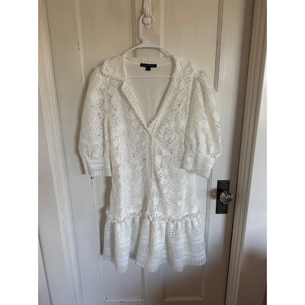 Boston Proper white lace dress size xl